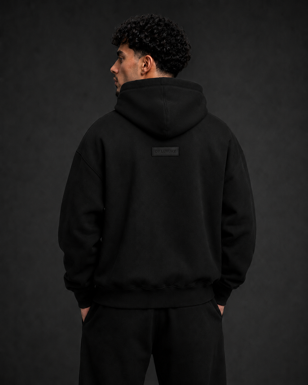 OF LUXURY Heavyweight Full-Zip Hoodie – Onyx Black