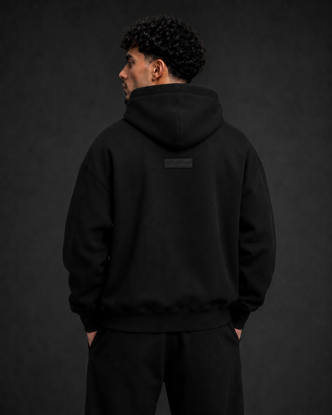 OF LUXURY Heavyweight Full-Zip Hoodie – Onyx Black